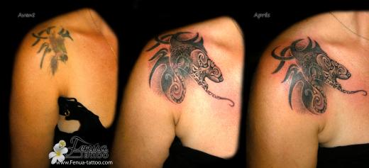 2b°) rerecouvrement de tattoo avec l'art du point